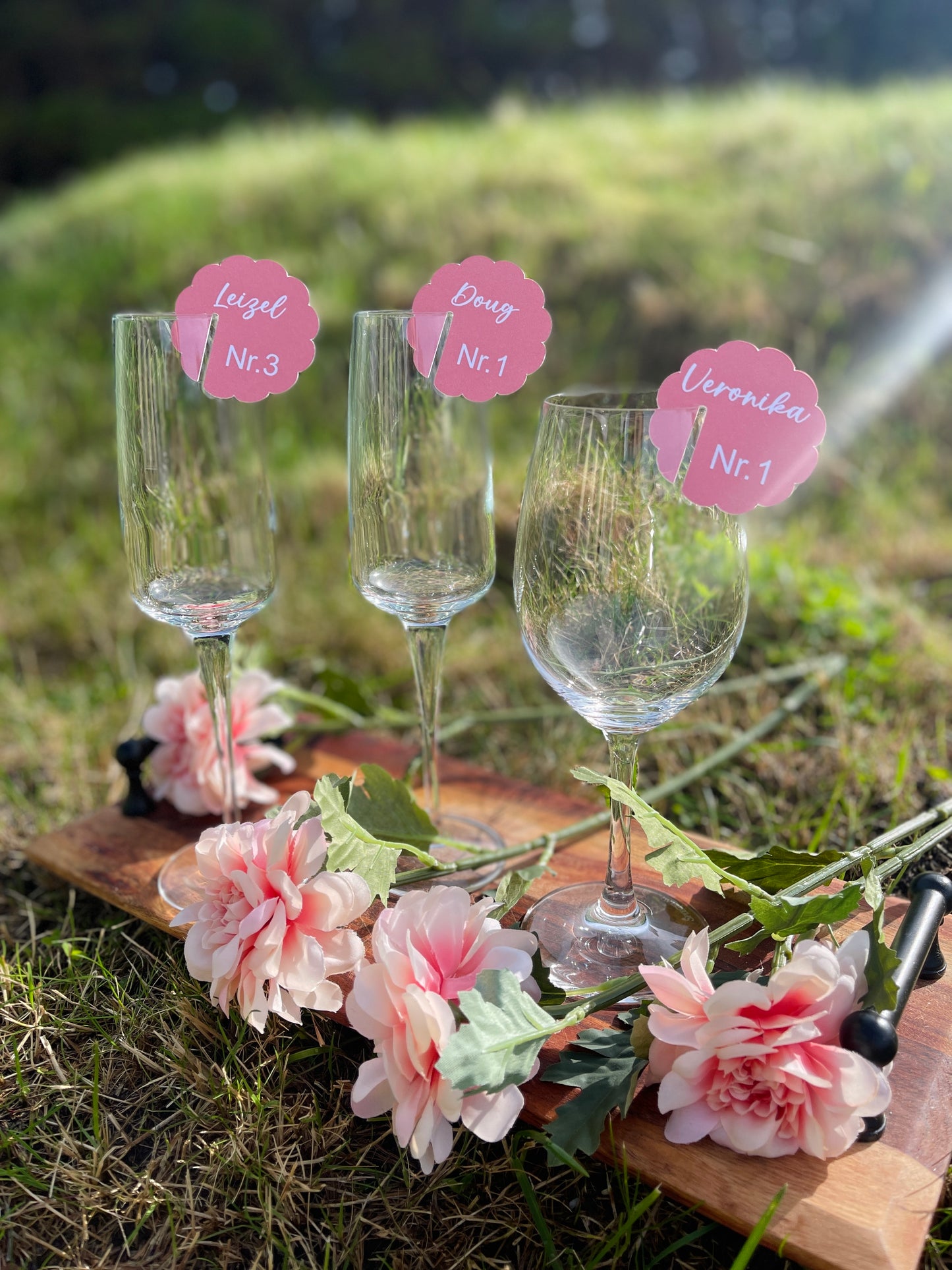 Bordkort på glasset - BLOMST KANTER