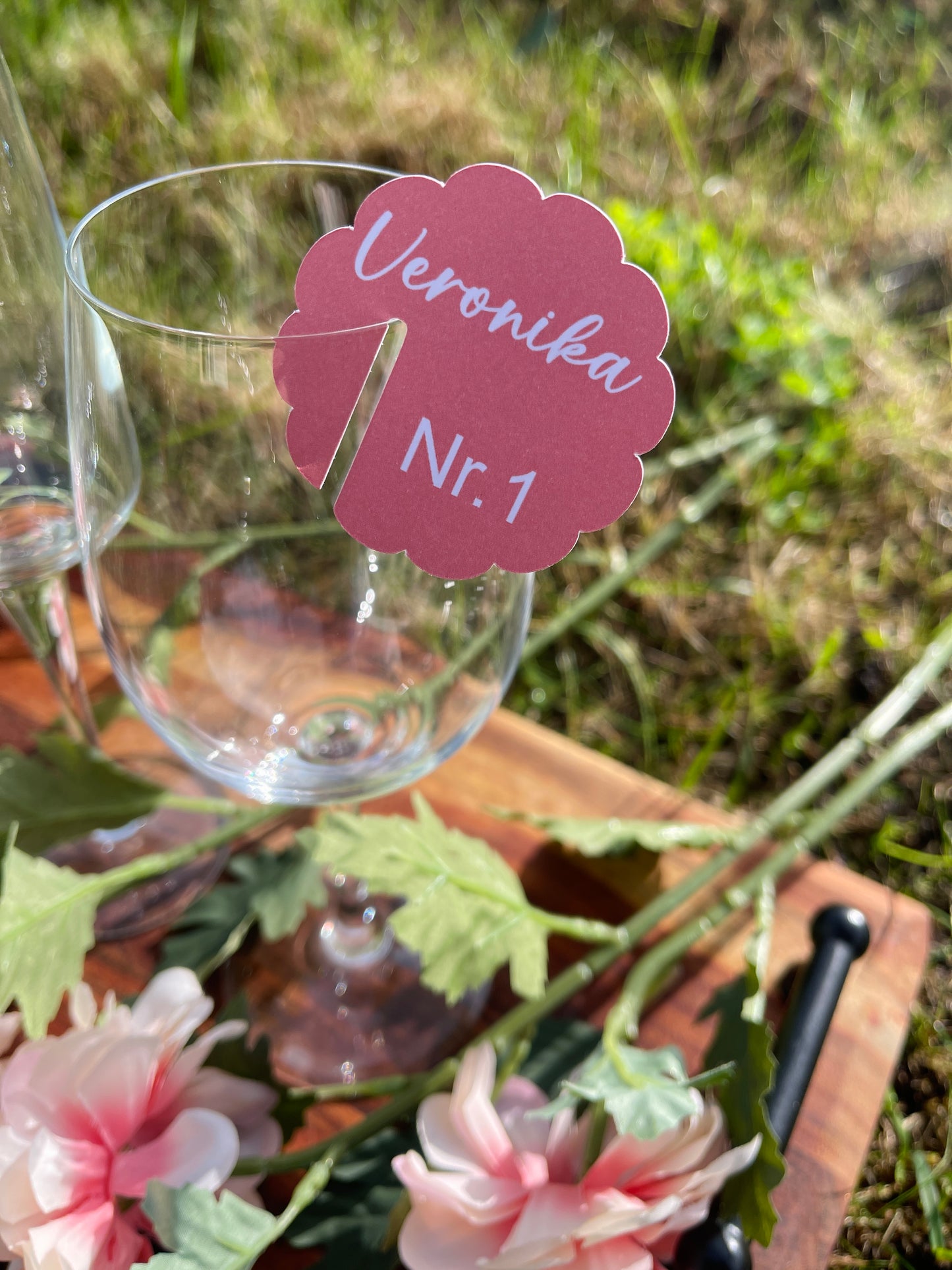 Bordkort på glasset - BLOMST KANTER