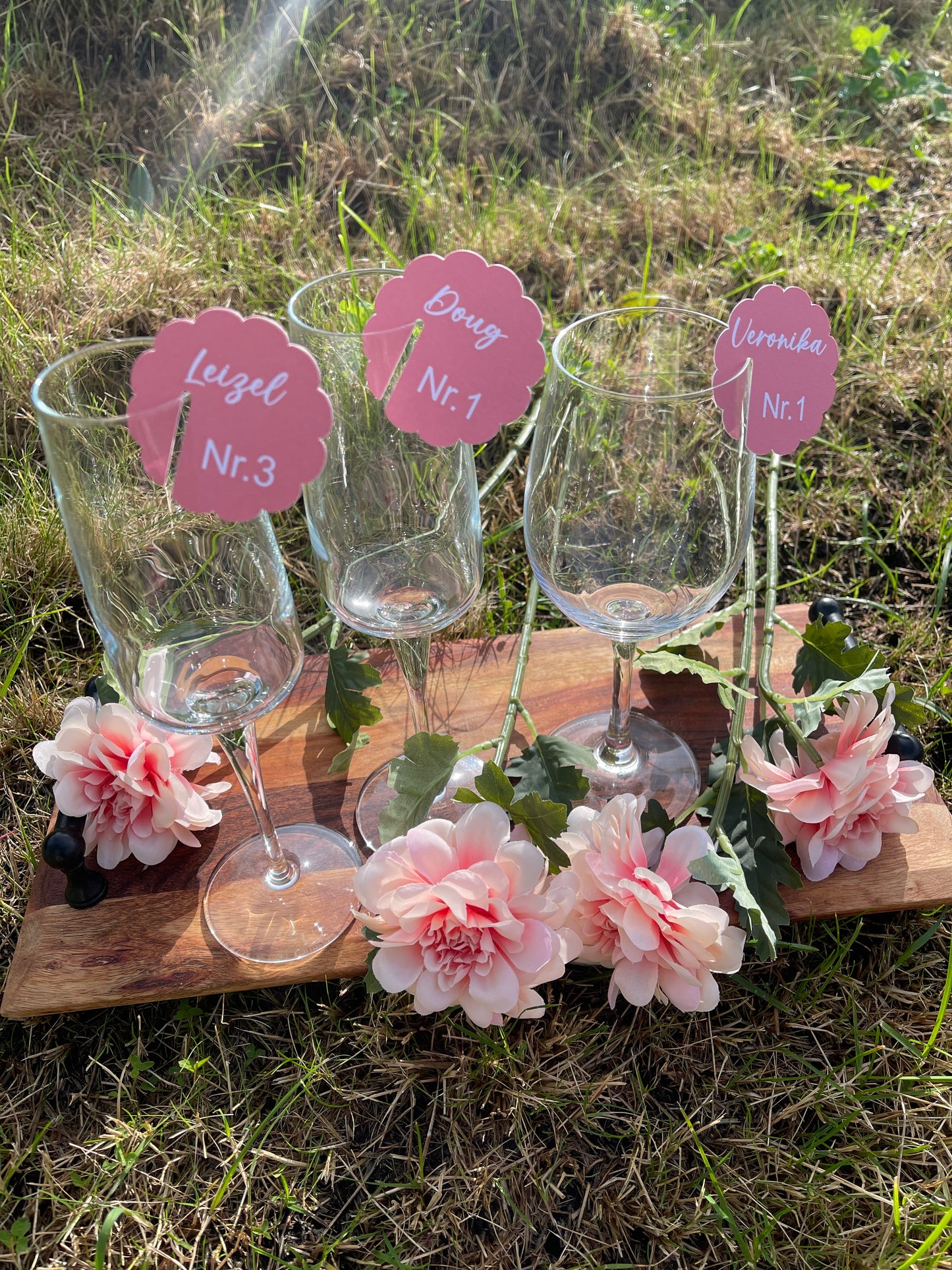 Bordkort på glasset - BLOMST KANTER